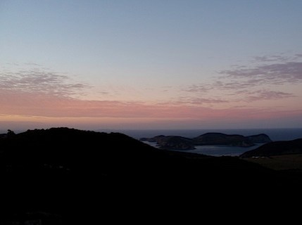 Pink skies over Dover and Erith Islands