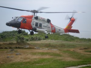 Coast Guard Helicopter arrives at Seguin