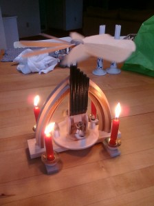 Wooden candle holder